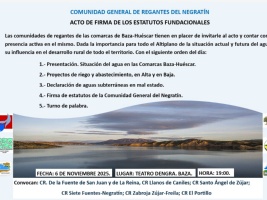 Acto de Firma de los Estatutos Fundacionales de la Comunidad General de Regantes del Negratín