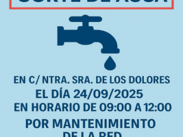 CORTE DE AGUA MIERCOLES 24 DE SEPTIEMBRE DE 2025